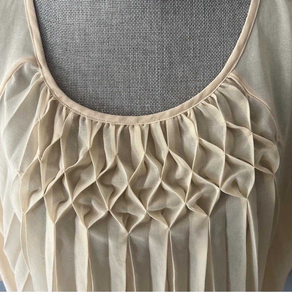 Meadow Rue Pleated Sheer Flyaway Blouse - Picture 4 of 12